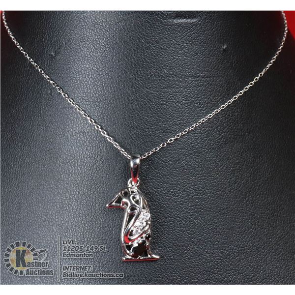 #134-CZ PENDANT & NECKLACE 18"