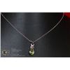 Image 1 : #120-GREEN PERIDOT PENDANT & NECKLACE 18"