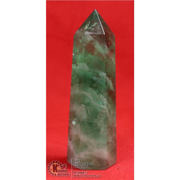 #272-NATURAL GREEN FLUORITE QUARTZ 26.7 x 85.1mm