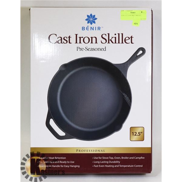 NEW 12.5" PROFESSIONAL CAST IRON PRE-SEASONED FRY