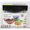 Image 1 : NEW FARBERWARE 10PC GLASS BOWL SET (WITH LIDS)