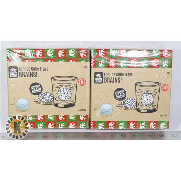 TWO NEW BRAIN SHAPE ICE CUBE TRAYS