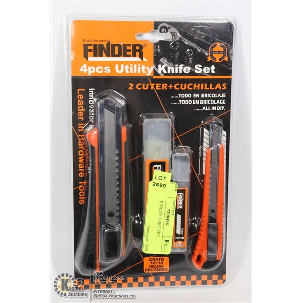 NEW 4 PIECE UTILITY KNIFE SET