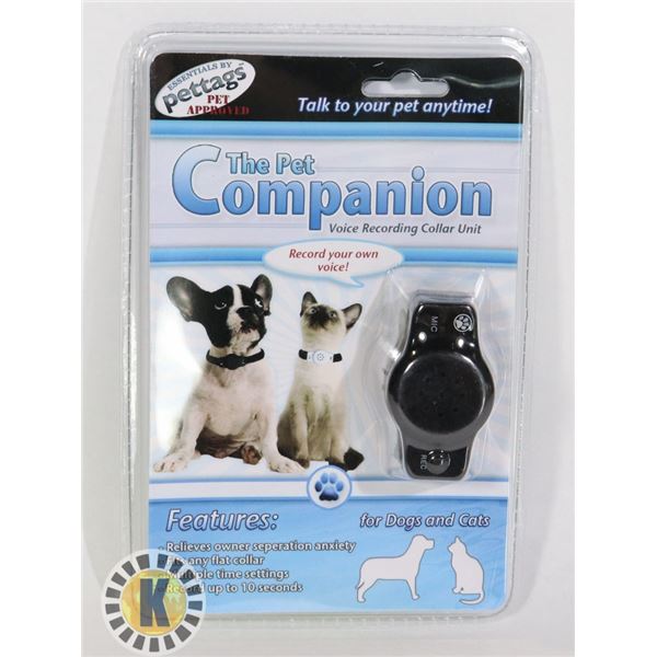 NEW PET COMPANION VOICE RECORDING COLLAR UNIT
