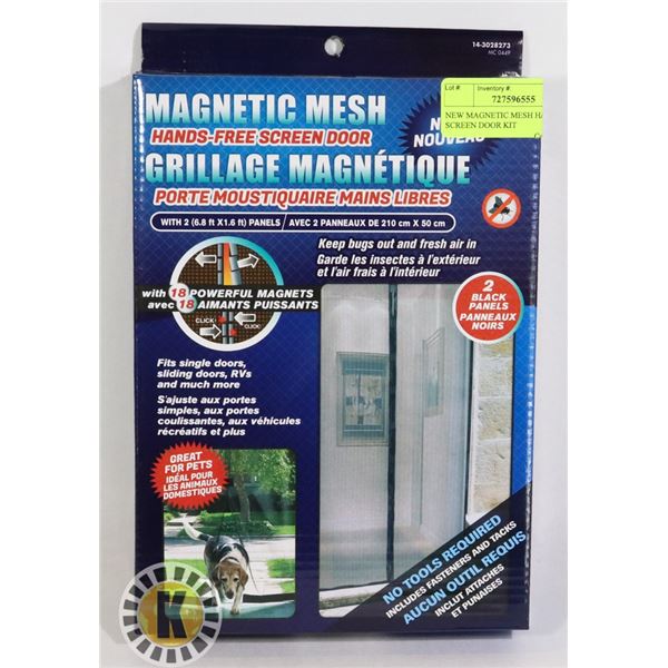 NEW MAGNETIC MESH HANDS FREE SCREEN DOOR KIT