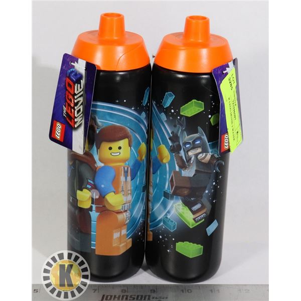 TWO NEW LEGO MOVIE 2 WATER BOTTLES
