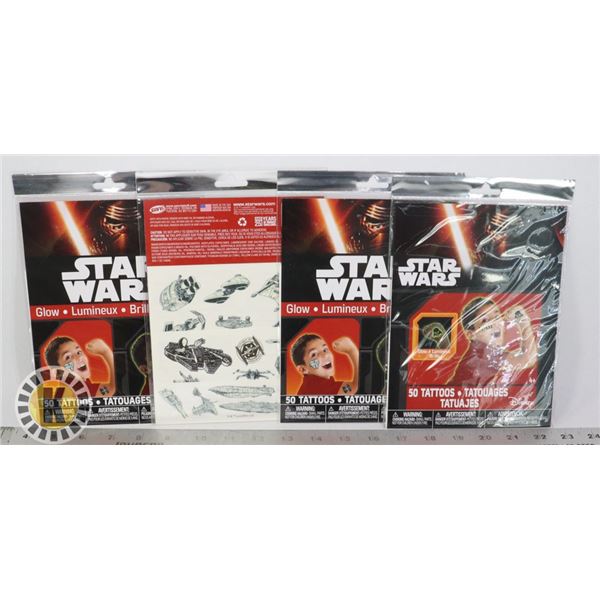 BUNDLE OF 4 PACKS OF 50 STAR WARS TATTOOS