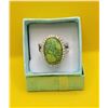 Image 1 : 1)  OVAL COPPER/TURQUOISE RING STAMPED 925,