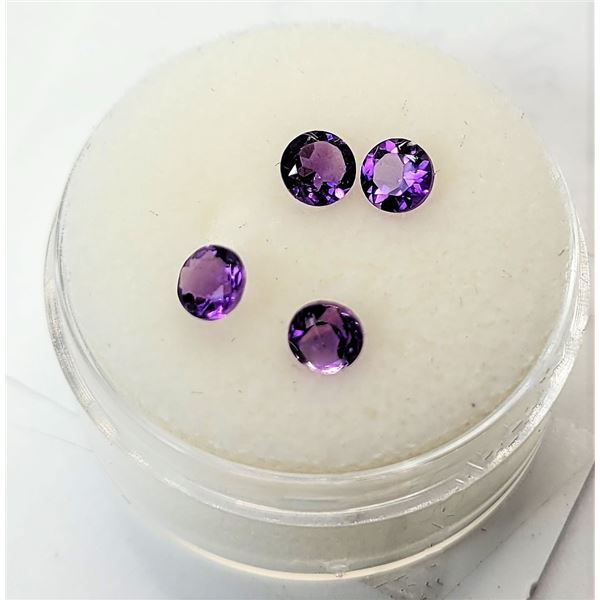 9)  LOT OF 4 NATURAL ROUND CUT AMETHYST