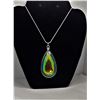Image 1 : 14)  TEAR DROP SHAPED 2.75" LONE RAINBOW