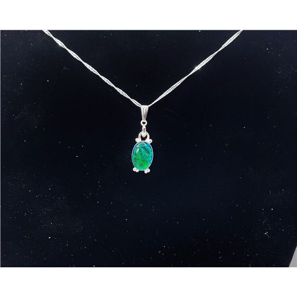 12)  OVAL BLUE/GREEN AUSTRALIAN TRIPLATE OPAL