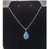 Image 1 : 2)  NATURAL TEAR DROP SHAPED OPALINE PENDANT
