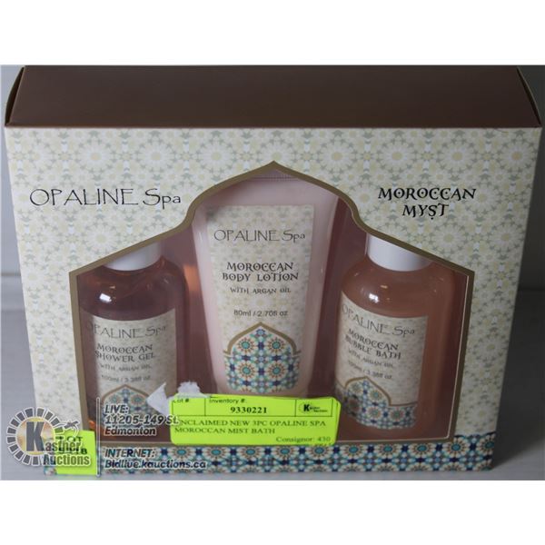 UNCLAIMED NEW 3PC OPALINE SPA MOROCCAN MIST BATH