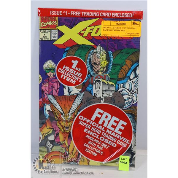 MARVEL X-FORCE #1 IN ORIGINAL PACKAGE WITH CARD