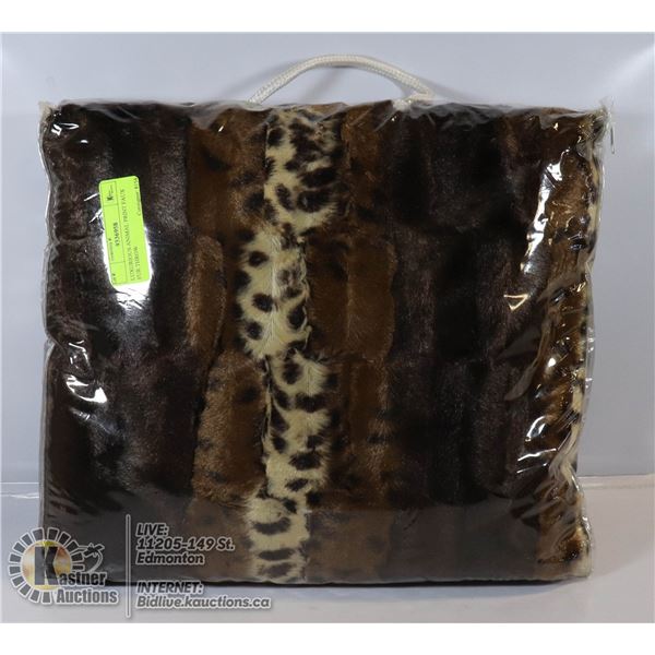 LUXURIOUS ANIMAL PRINT FAUX FUR THROW