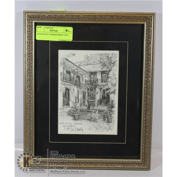 DON DAVEY FRAMED PRINT 1976