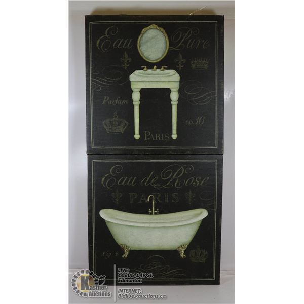 PAIR OF CANVAS PICTURES FOR THE BATHROOM