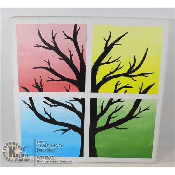 MULTICOLOUR TREE PAINTING ON CANVAS