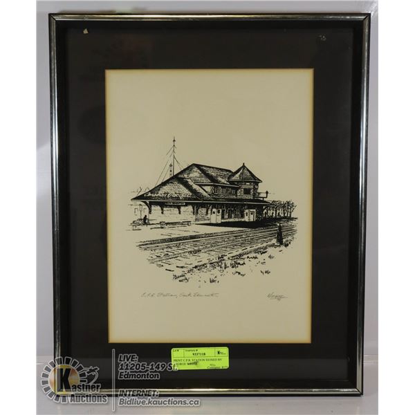 PRINT C.P.R. STATION SIGNED BY GEORGE WEBER