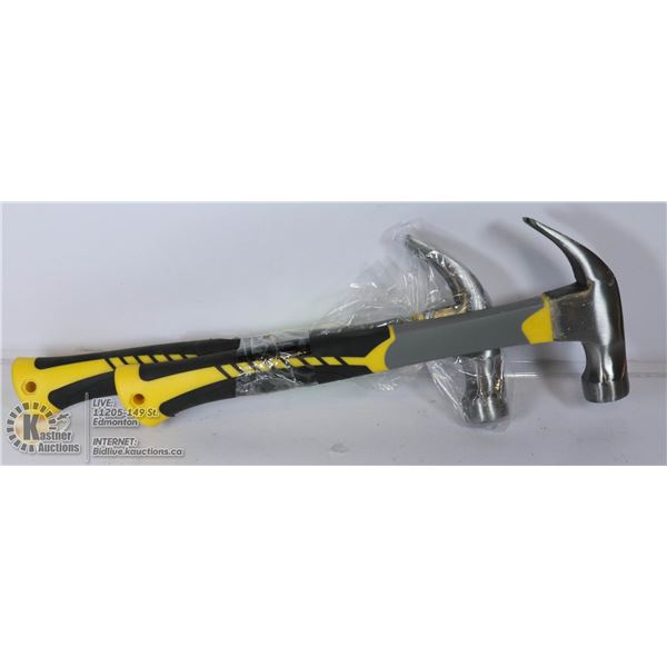 2 NEW HAMMERS WITH FIBERGLASS HANDLES