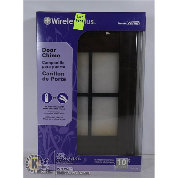 NEW ZENITH WIRELESS PLUS DOOR CHIME W/ 10 SOUNDS