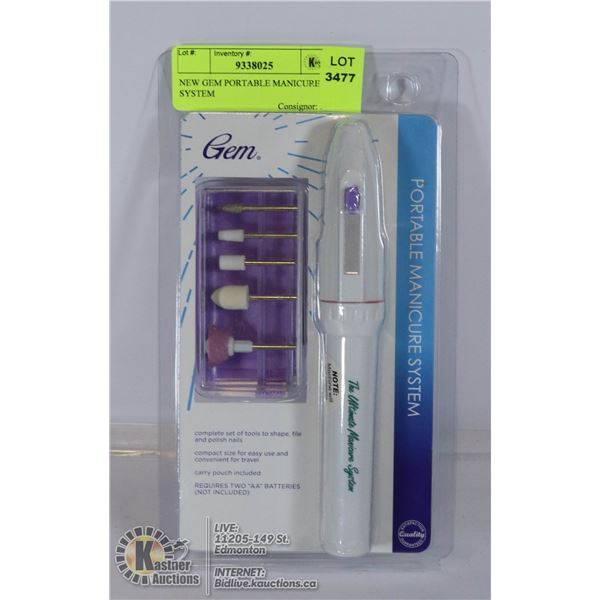 NEW GEM PORTABLE MANICURE SYSTEM