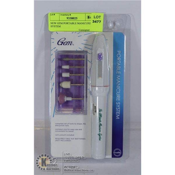 NEW GEM PORTABLE MANICURE SYSTEM