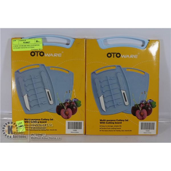 2 NEW OTOWARE MULTI-PURPOSE CUTLERY SETS W CUTTING