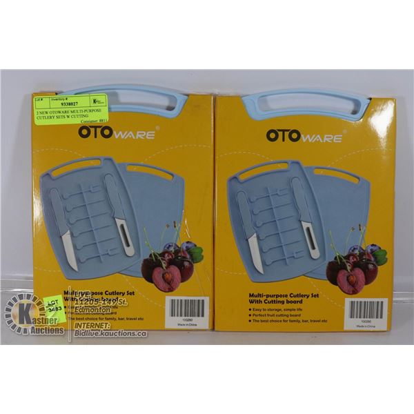 2 NEW OTOWARE MULTI-PURPOSE CUTLERY SETS W CUTTING