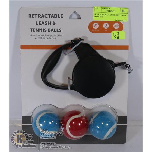 RETRACTABLE LEASH AND TENNIS BALL SET