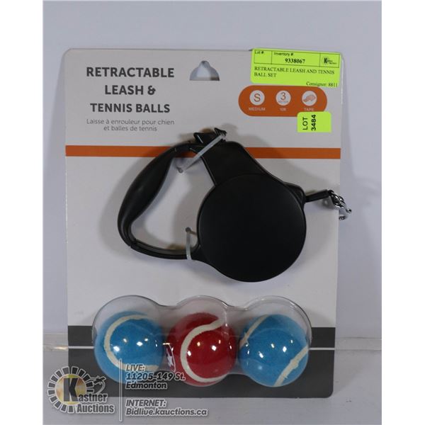 RETRACTABLE LEASH AND TENNIS BALL SET