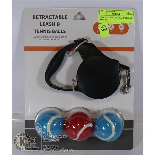 RETRACTABLE LEASH AND TENNIS BALL SET