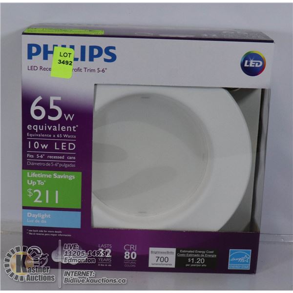 NEW PHILIPS LED RECESSED LIGHT 5-6"