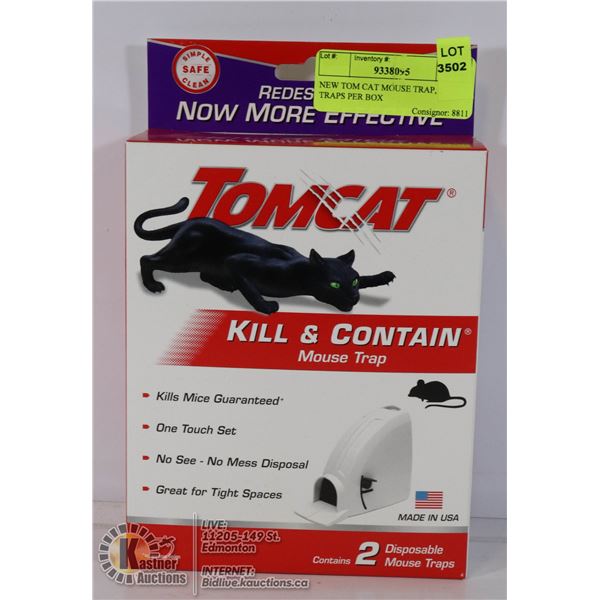NEW TOM CAT MOUSE TRAP, 2 TRAPS PER BOX