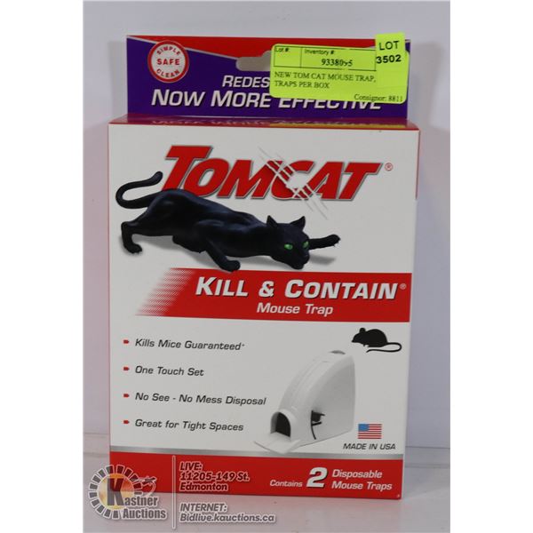 NEW TOM CAT MOUSE TRAP, 2 TRAPS PER BOX