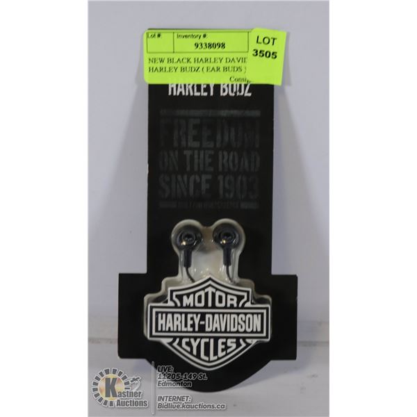 NEW BLACK HARLEY DAVIDSON HARLEY BUDZ ( EAR BUDS )