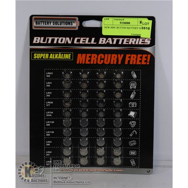 NEW 40PC BUTTON BATTERY SET