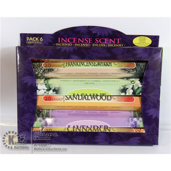 NEW INCENSE STICKS - 6 DIFFERENT SCENTS - 20 STICK