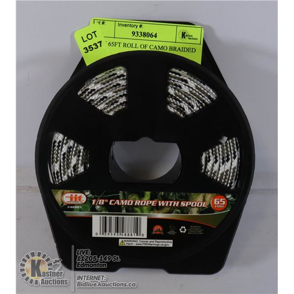 NEW 65FT ROLL OF CAMO BRAIDED ROPE