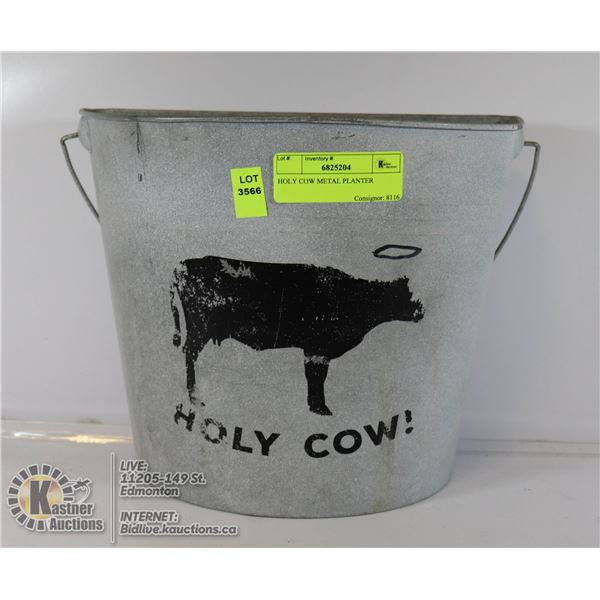 HOLY COW METAL PLANTER