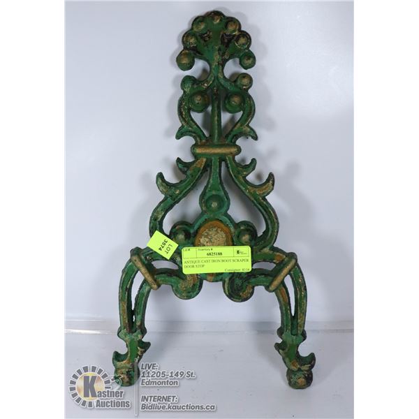 ANTIQUE CAST IRON BOOT SCRAPER DOOR STOP