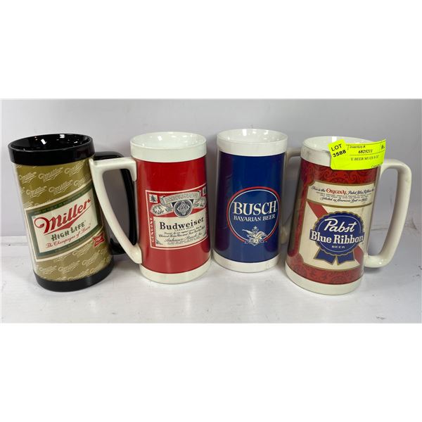 4 VINTAGE BEER MUGS 8 OZ