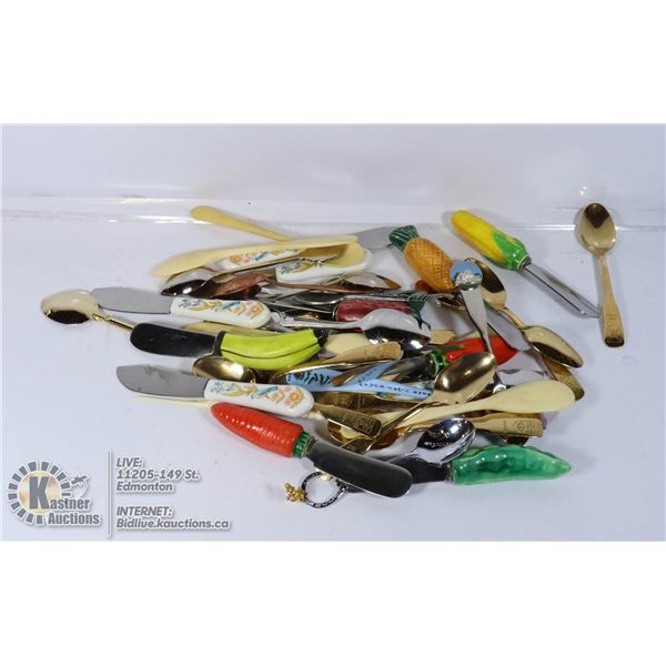 LOT OF COLLECTABLE SPOONS AND KNIVES