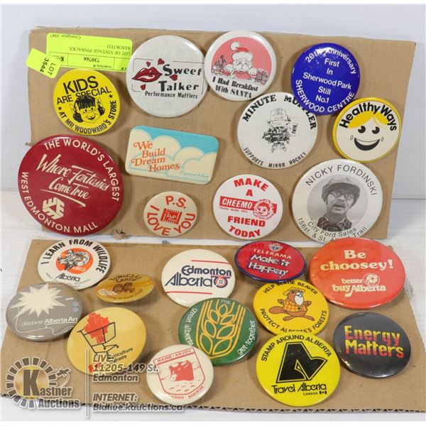 LOT OF VINTAGE PINBACKS ASSORTED