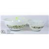 Image 1 : 2 SPRING BLOSSUM GREEN (1972) PYREX BOWLS