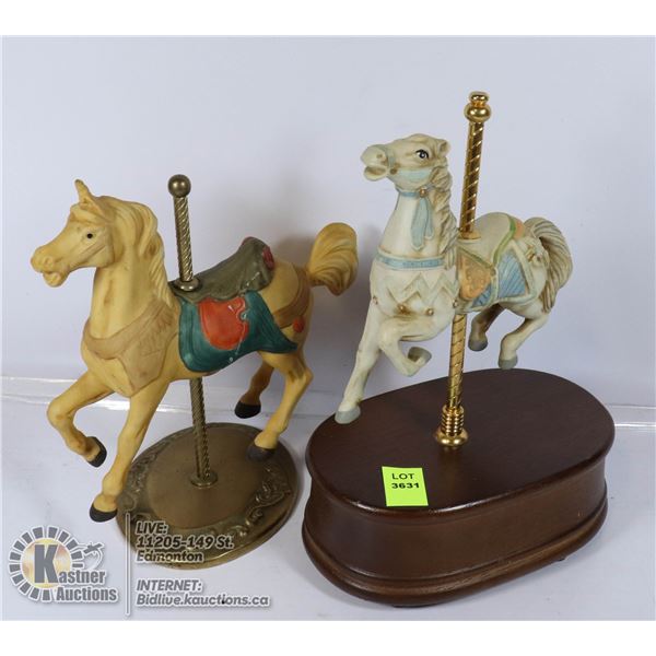 LOT OF 2 VINTAGE CAROUSEL HORSES