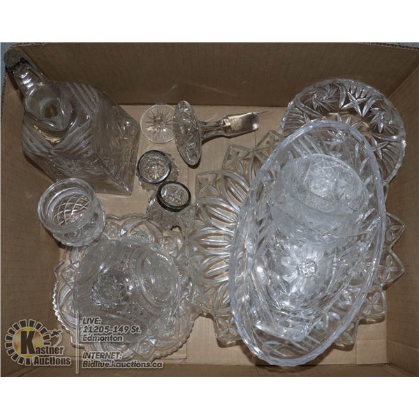 CRYSTAL- ASSORTED BOX LOT OF 14 PIECES