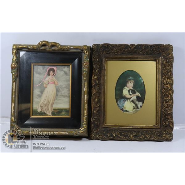 ANTIQUE FRAMED 2 PRINTS