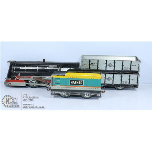 ANTIQUE WIND UP HAFNER TRAIN SET 1930'S