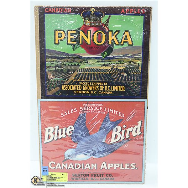 SET OF 2 SEALED BC FRUIT LABELS